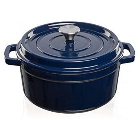 Sourcing Cazuela de hierro fundido esmaltado azul oscuro 4,7L (1/3)