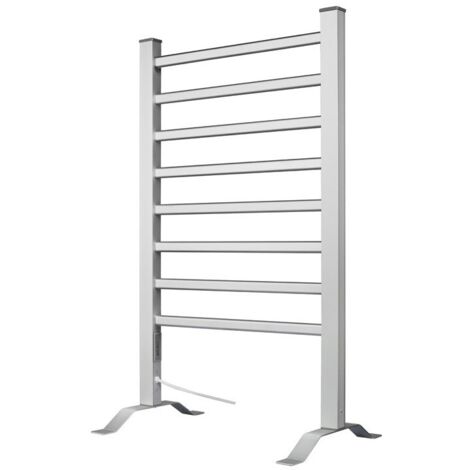 N'OVEEN Tendedero Eléctrico Plegable 125 W con Temporizador, Toallero Eléctrico 90 x 53 x 35,5 cm  Secadora calefacción Plegable, 8 Elementos Calefactantes, Aluminio