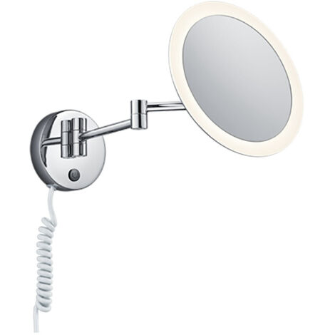 Aplique de pared de baño led ajustable con iluminación de trío de vista de espejo redondo (1/2)