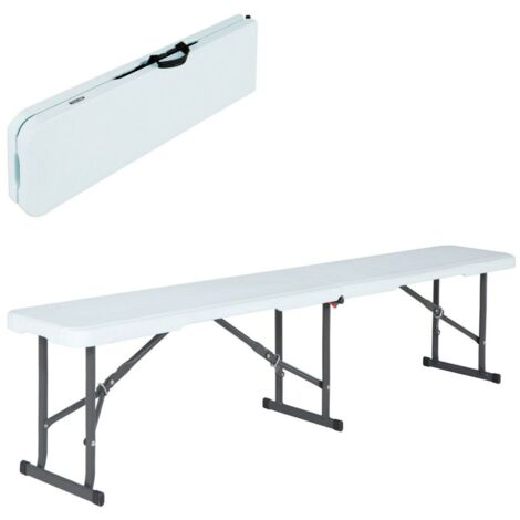 Banco Lifetime Blanco Plegable 183 x 42 x 29 cm