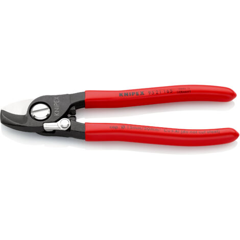 KNIPEX 95 21 165 Tijeras cortacables Con muelle de apertura recubiertos de plástico Barnizados 165 mm