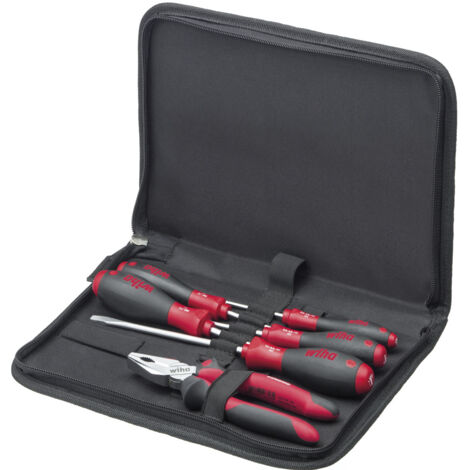 WIHA 26852 Juego De Alicates Professional Electric 1000 V Con Alicates Universales Alicates De Punta Semicircular Y Alicates De Corte Con Estuche De Herramientas 4 Uds