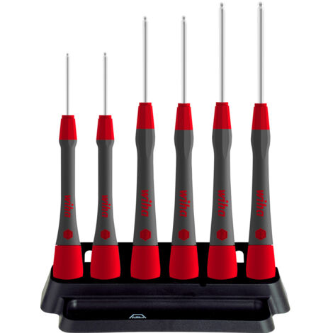 Wiha Juego de destornilladores de precisión PicoFinish® Con cabeza esférica hexagonal, de 7 unid., incl. soporte (42993)