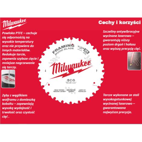 Milwaukee Hoja de sierra circular 190 mm 36 dientes plateada (1/3)