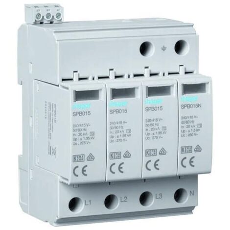 Hager SPB415 descargador de sobretensión protección 40kA T2