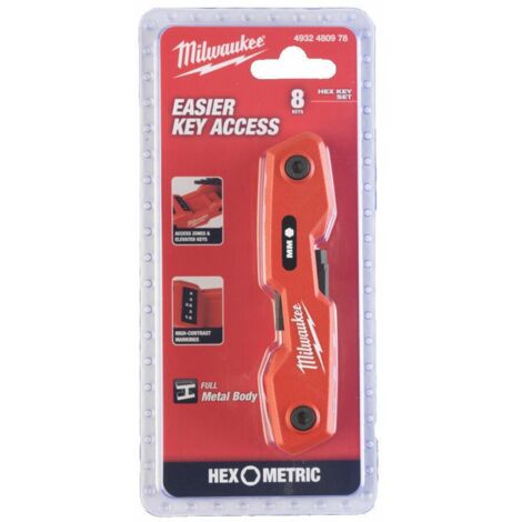 Milwaukee Juego de llaves hexagonales plegables metálicas 8 pcs (1/2)