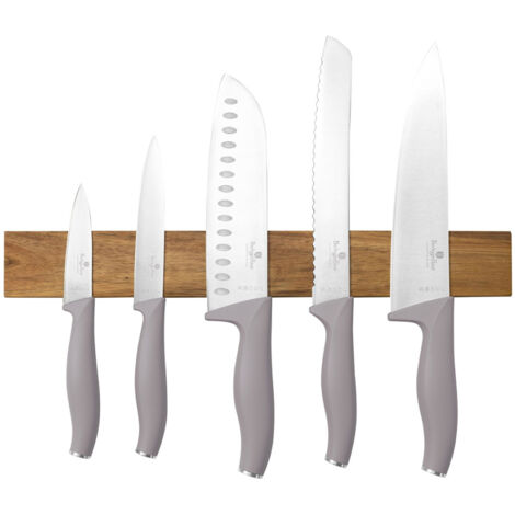 Berlinger-Haus Juego de 6 Cuchillos Taupe con Soporte de Madera (1/5)