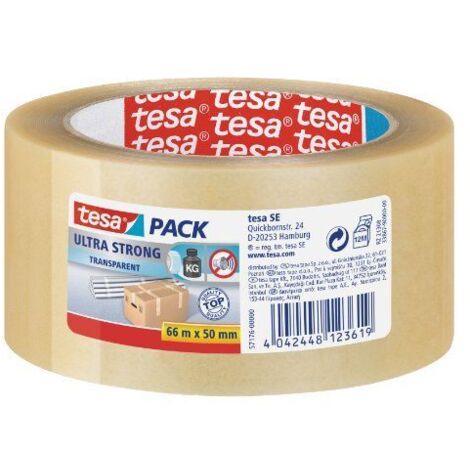 Tesa - Cinta adhesiva profesional (66 m x 50 mm, 5 unidades), transparente