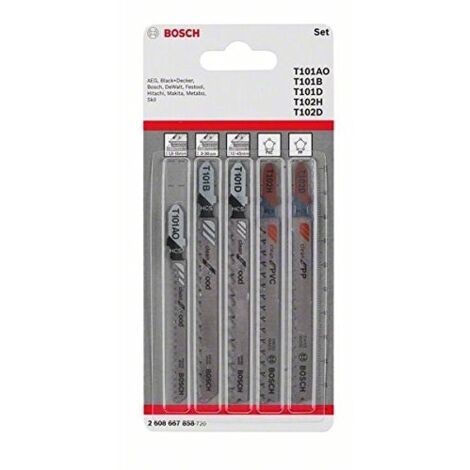 Bosch 2608667858 Hoja de sierra de calar Wood+Plastic 5 uds