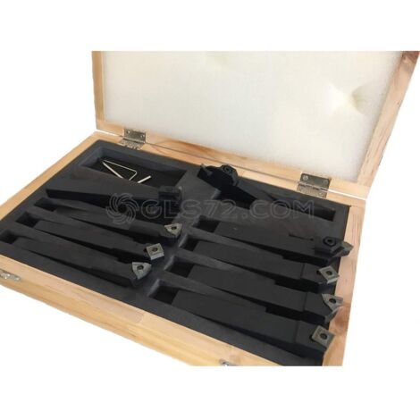 Holzmann – Juego de 9 útiles con plaquita para torno – Mango de 10 mm – Peso 2,50 kg – Kit de cincel para metal (1/5)