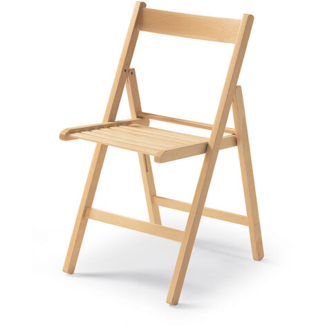 Silla plegable de madera, natural, 79x42.5x47.5cm  73799