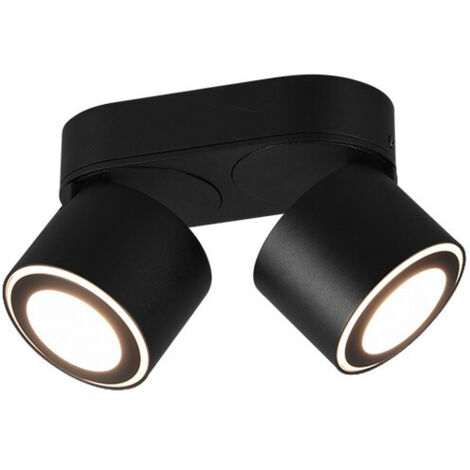 Plafón 2 Led Spot Doble Emisión L18 cm Taurus Black Trio Lighting (1/5)