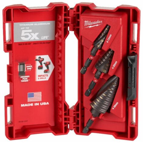 Milwaukee Kit de brocas escalonadas negras hasta 30 mm (1/2)