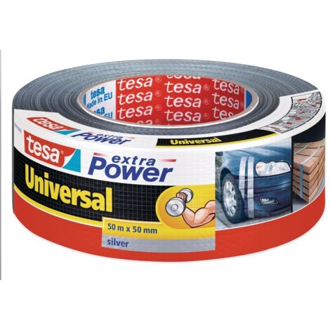 Tesa Extra Power cinta adhesiva plateada 50 mm x 50 m