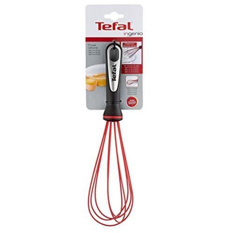 Tefal K20717 batidor Batidor de varillas Silicona, Acero inoxidable Negro, Rojo, Acero inoxidable (1/5)