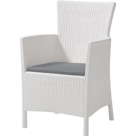 KETER Sillón jardín exterior terraza resina IOWA blanco AnxPxAl cm 62x60x89