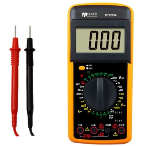 Multimetro Digital DT9205A 600Vac/dc, 10Aac/dc, Resistencia, Capacimetro, Continuidad...