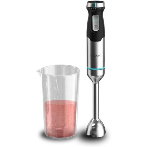 Cecotec Batidora de Mano Power Pulsar 2300MAX. 2300W Potencia Máxima, Cuchillas De 4 Hojas de Acero Inox, Pie XL, Campana Antisalpicaduras, Incluye Vaso 700ml sin tapa.