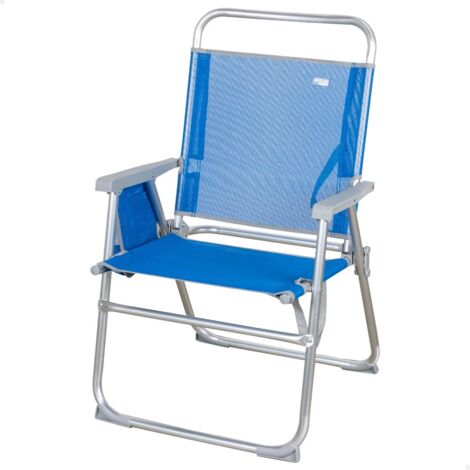 Aktive 62604 Silla de playa plegable azul cómoda