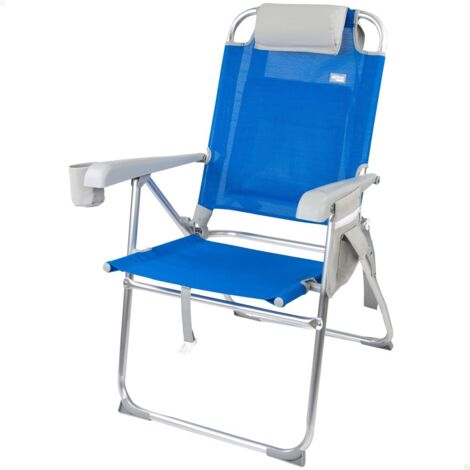 Silla Playa Mochila Alu Pleg C/Cojin Y Bolsa 61X66X99Cm