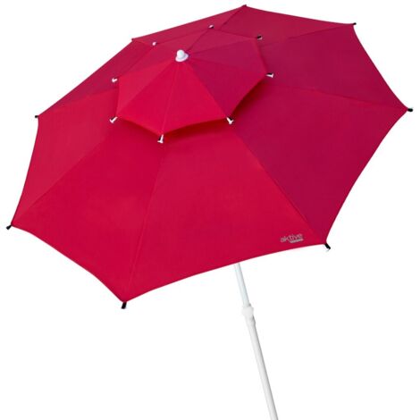 Sombrilla Aktive Beach roja diámetro 280 cm doble techo