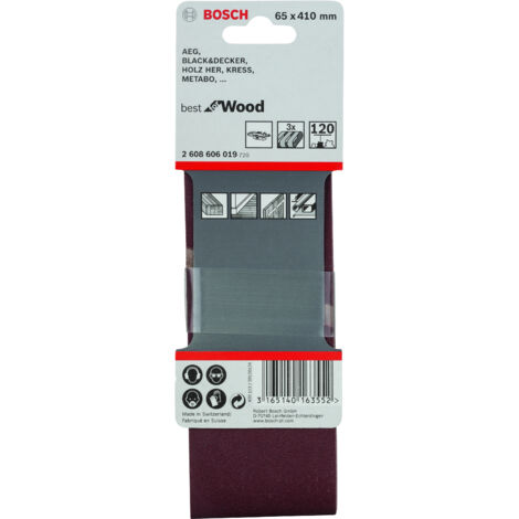 Banda de lija Best Wood: 66x410mm G120x 3  BOSCH 2608606019 (1/2)