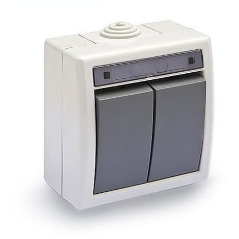 DOBLE CONMUTADOR ESTANCO 10A. 250V IP55 19076