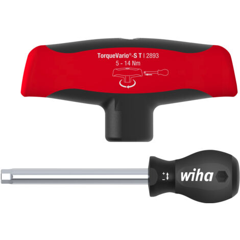 Wiha Destornillador dinamométrico con mngo en T TorqueVario®-S T 5-14 Nm con limitación del par de apriete de ajuste variable 5 - 14 (29233)