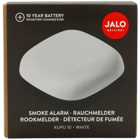 JALO KUPU 10 DETECTOR DE HUMO ÓPTICO PARA CASA - BATERÍA DE LITIO DE 10 AÑOS - DISEÑO ESCANDINAVO - BLANCO