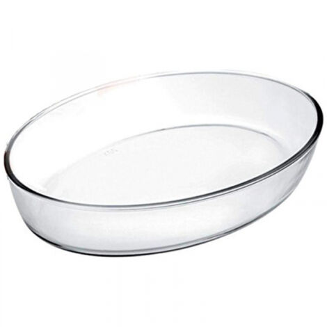 Fuente oval fabricada en cristal de borosilicato 35x25cm 3lt 480135 ibili