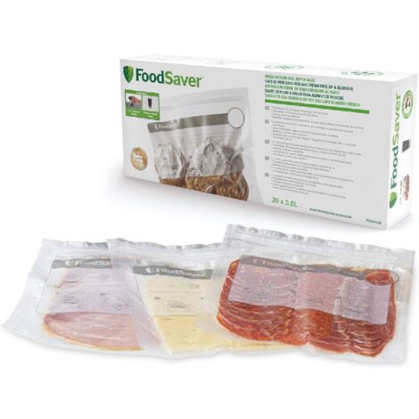 Bolsas para envasador al vacío con cierre tipo zip 3,8L FVB015X Foodsaver 20 uds