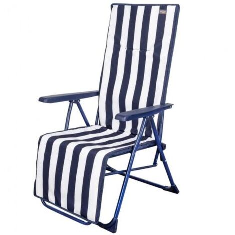 Silla tumbona plegable 5 posiciones rayas marineras Aktive Garden