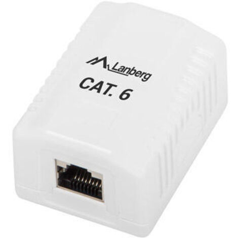Roseta DE Superficie LANBERG Cat.6 FTP 1X Toma RJ45 Blanco