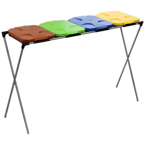 Soporte para 4 bolsas de basura Geko, ideal para la segregación de residuos, diseño robusto, perfecto para oficinas y hogares