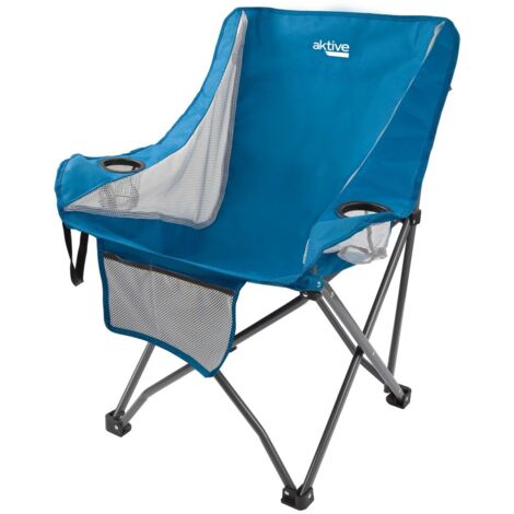 Aktive Silla de camping plegable azul cómoda y resistente (1/5)