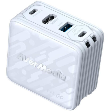 Cargador GaN - AVERMEDIA - 100W con Salida HDMI 4K GC313 Blanco (1/4)