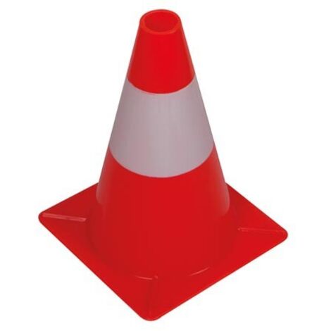 Perel Cono de señalización, para la delimitación de áreas, rojo/blanco, uso recreativo, 30 cm