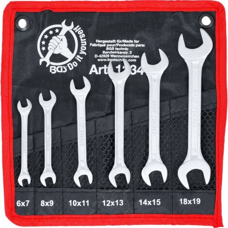 Juego de llaves planas 6 x 7 - 18 x 19 mm 6 piezas (1/4)