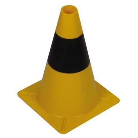 Cono de señalización - color amarillo/negro - 30 cm