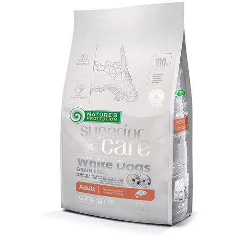 NATURES PROTECTION WHITE DOG ADULT GRAIN FREE SALMON 1,5KG