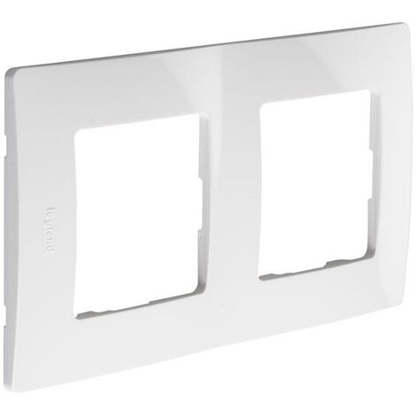 Legrand 665002 - Placa de 2 posiciones - Blanco puro