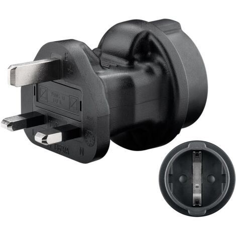 Goobay 95307 adaptador de enchufe eléctrico Tipo F Tipo G (RU) Negro (1/5)
