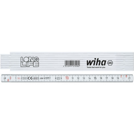Wiha Metro plegable Longlife® de 2 m métrico, de 10 eslabones 15 mm (27057)