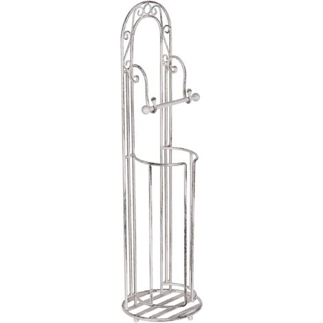 Portarrollos de metal blanco 75 cm envejecido accesorio de baño vintage Temuco (1/5)