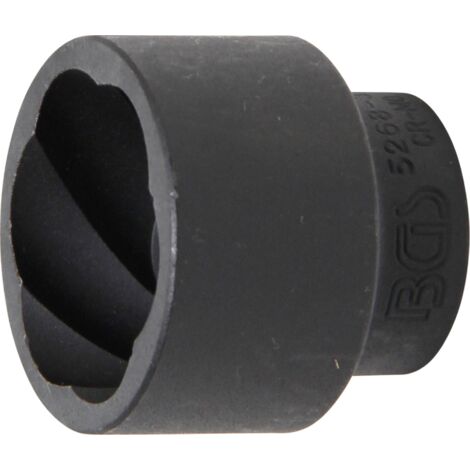 Llave de vaso de perfil en espiral / extractor de tornillos  entrada 12,5 mm (1/2")  32 mm