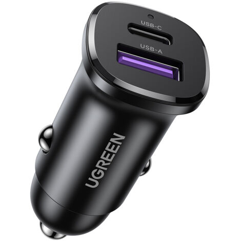 Cargador de coche USB-C USB-A de 30 W - Negro (1/5)