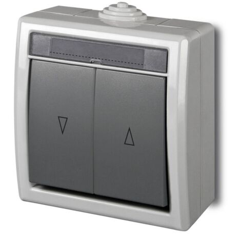 Interruptor de persianas, montaje en superficie, IP55, gris, AQUANT