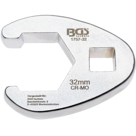 Llave boca hexagonal abierta (crowfoot) entrada 12,5 mm (1/2") 32 mm