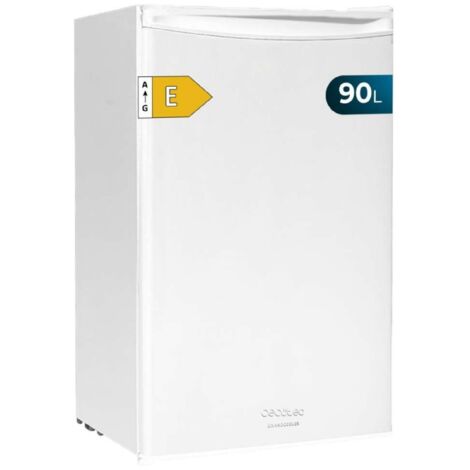 Cecotec Nevera Pequeña Frigorífico Mini 90L de 1 Puerta Bolero CoolMarket TT 90 White E. Frigorífico Sobremesa, 83cm de Alto y 47cm de Ancho, Bajo Consumo, Temperatura Regulable, Blanco