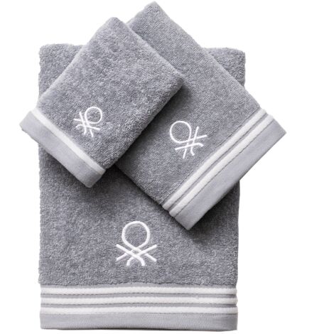 SET 3PC TOALLA DE BAÑO (1PC 30X50CM + 1PC 50X90CM + 1PC 70X140CM) 450GSM 100% ALGODÓN GRIS TEVERE